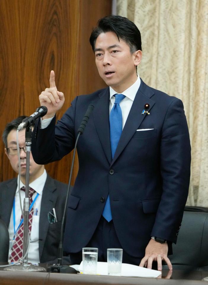 　参院農林水産委で答弁する小泉農相