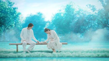 　ＣＭ初共演を果たした竹内涼真（左）と松坂慶子