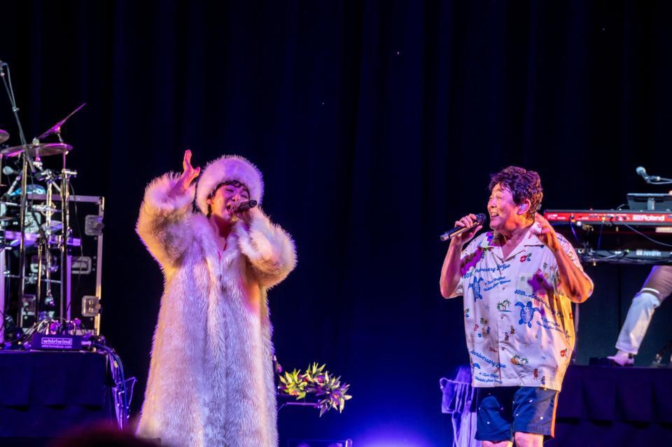 　夏の番長である前田亘輝（右）と冬の女王である広瀬香美がコラボ