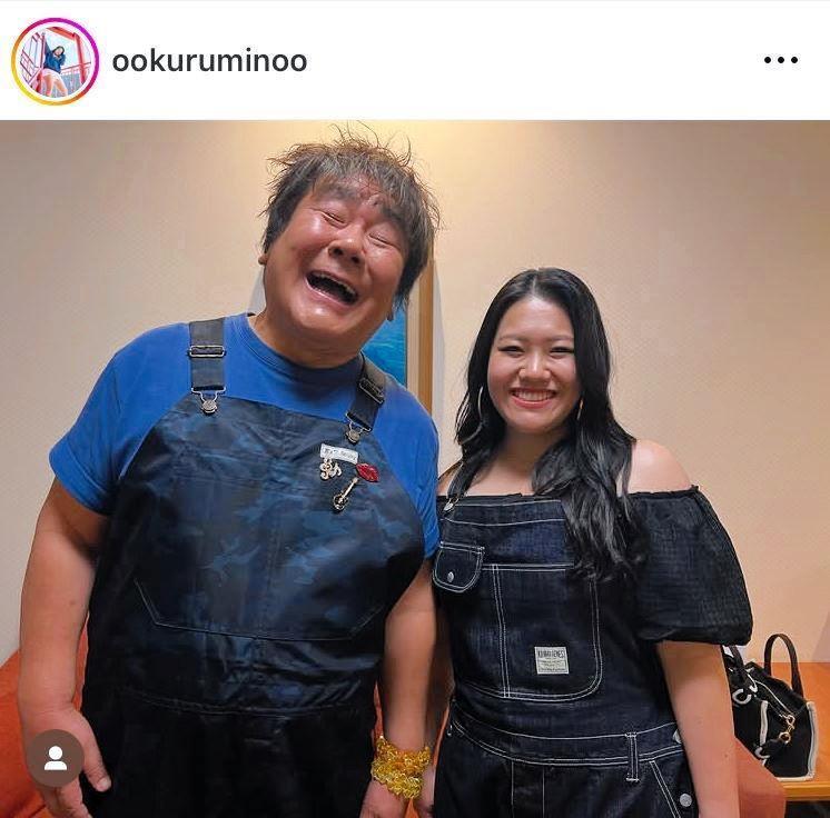 　父とにっこり。いしづかくるみのインスタグラム＠ｏｏｋｕｒｕｍｉｎｏｏより