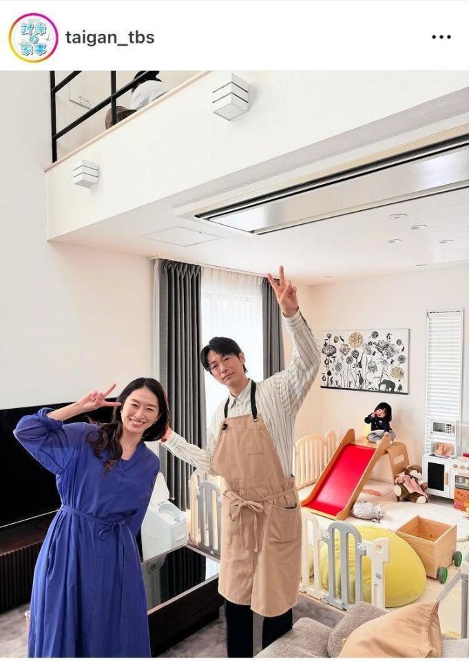 　中谷さんの仲良し家族ショット！対岸の家事　～これが、私の生きる道！～　４月期火ドラ【公式】のインスタグラム＠ｔａｉｇａｎ＿ｔｂｓより