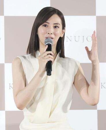 　ブランドアンバサダーに就任した北川景子（撮影・石井剣太郎）