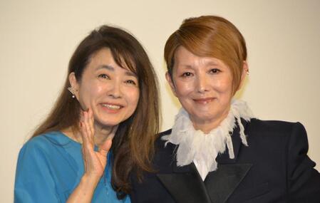 　ＮＨＫプレミアムドラマ「照子と瑠衣」取材会に登場した風吹ジュン（左）と夏木マリ