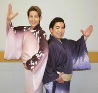 　１１日から主演を務める公演に挑む徳永ゆうき（右）と花園直道