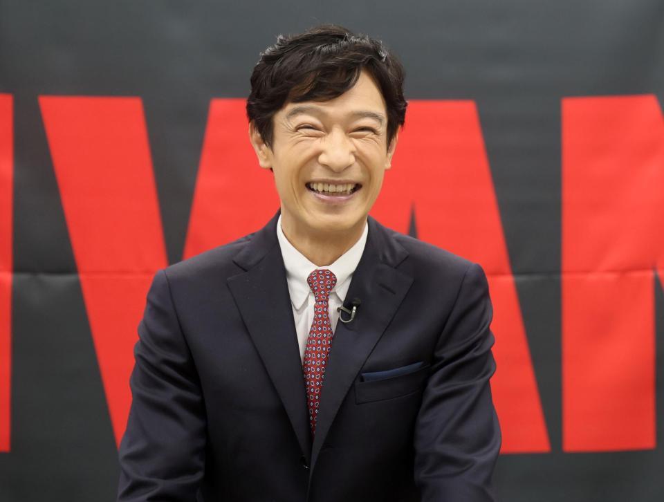 　取材会に参加した堺雅人（撮影・石井剣太郎）