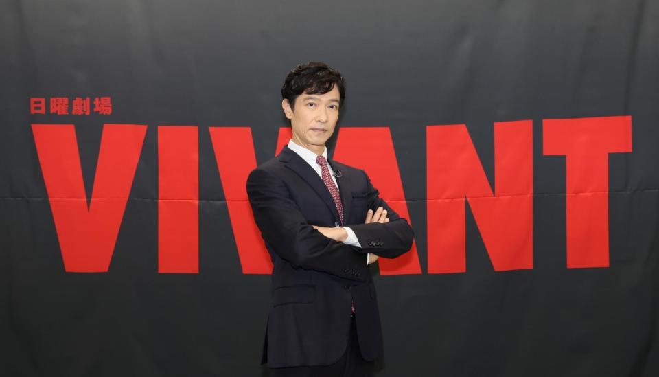 　取材会に参加した堺雅人（撮影・石井剣太郎）