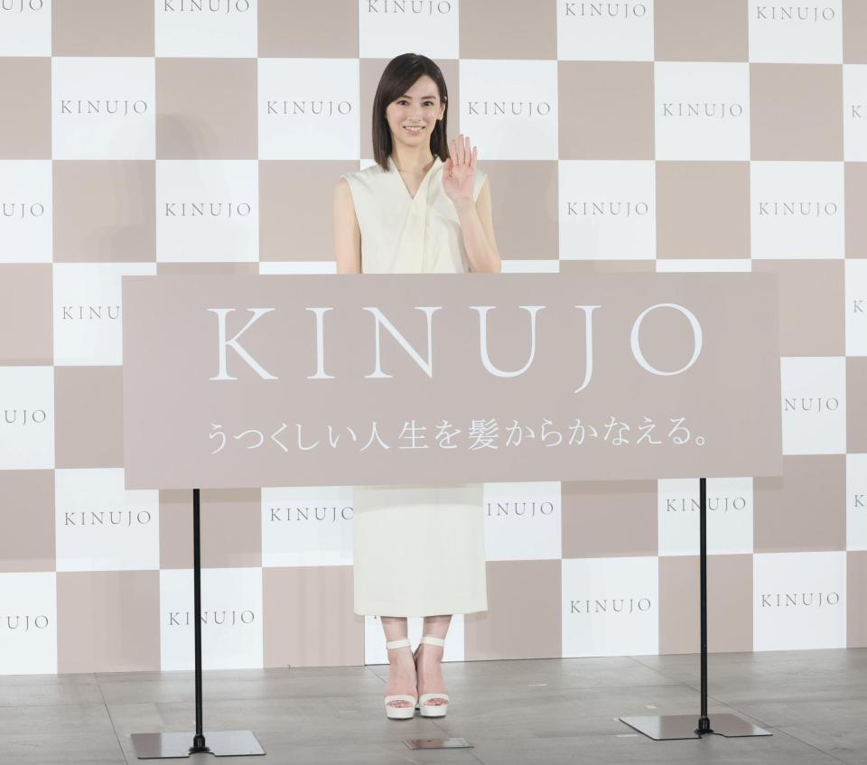 　ブランドアンバサダーに就任した北川景子（撮影・石井剣太郎）