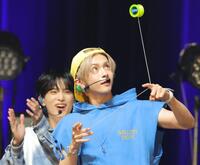 　得意のヨーヨーを披露するａｏｅｎの琉楓（撮影・吉澤敬太）