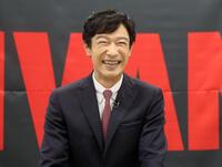 　取材会に参加した堺雅人（撮影・石井剣太郎）