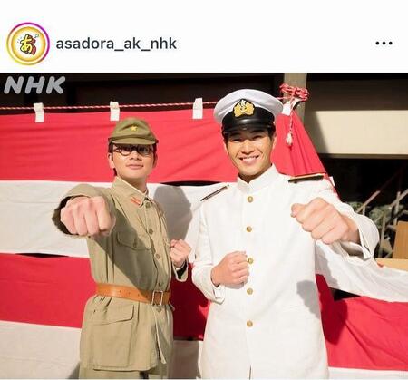 千尋も心配…柳井兄弟のアンパンチ２ショット。朝ドラ「あんぱん」公式のインスタグラム＠ａｓａｄｏｒａ＿ａｋ＿ｎｈｋより