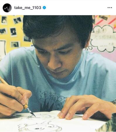 目指せ、やなせさん？！イラストを描く北村匠海のインスタグラム＠ｔａｋｅ＿ｍｅ＿１１０３より
