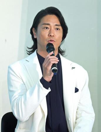 　取材会に出席した永井大（撮影・石井剣太郎）