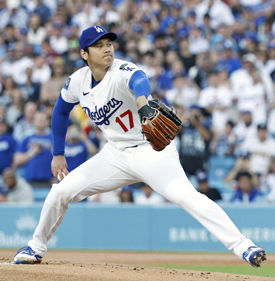 　パドレス戦に先発した大谷（共同）