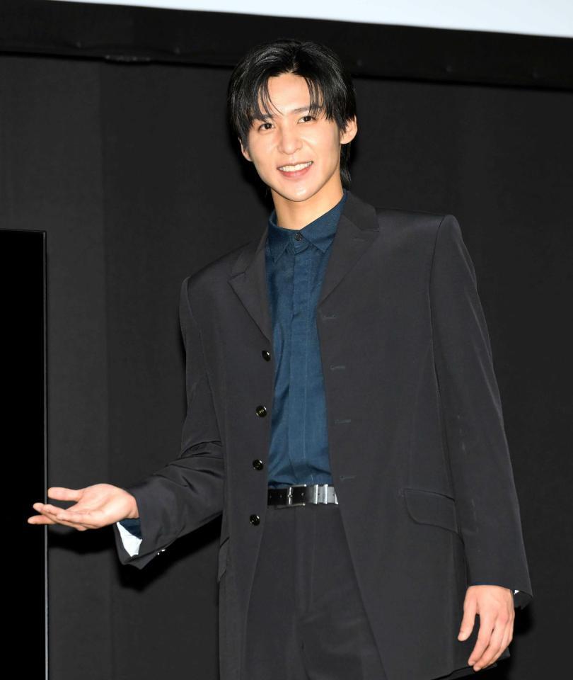 　新ＣＭ発表会に登場した目黒蓮（撮影・堀内翔）