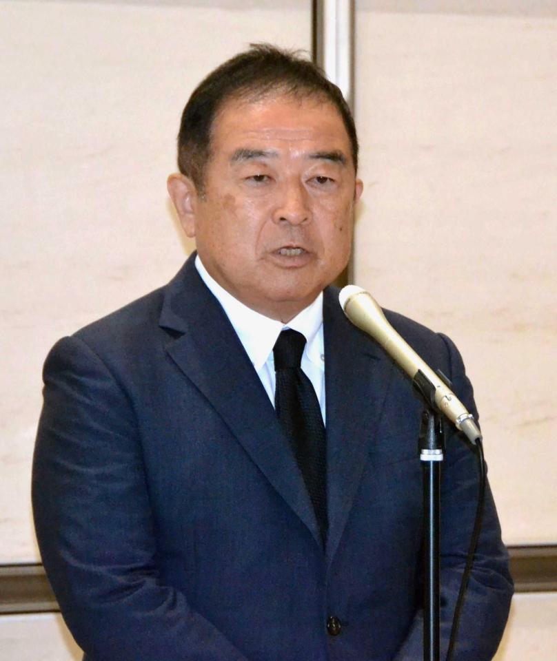 　取材に応じた日本テレビの福田博之社長