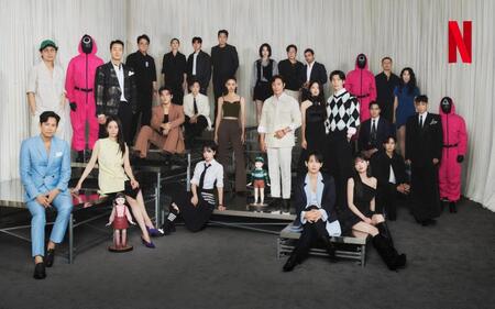 Ｎｅｔｆｌｉｘ　Ｋｏｒｅａの公式Ｘ＠ＮｅｔｆｌｉｘＫＲより　「イカゲーム」フィナーレイベントでは１-３のメインキャストが集結