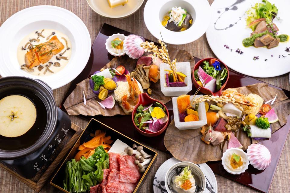 　夕食の「安曇野　秋の彩り会席」