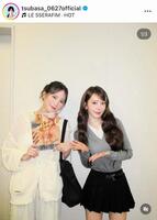 ＬＥ　ＳＳＥＲＡＦＩＭの宮脇咲良と笑顔で２Ｓ！本田翼のインスタグラム＠ｔｓｕｂａｓａ＿０６２７ｏｆｆｉｃｉａｌより