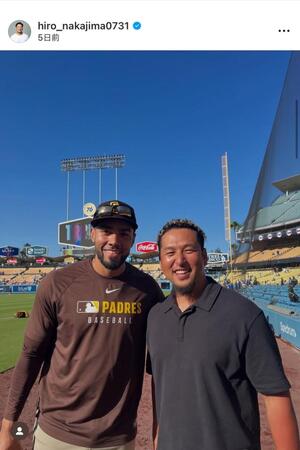 　中島裕之氏のインスタグラム＠ｈｉｒｏ＿ｎａｋａｊｉｍａ０７３１より