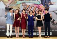 韓国放送局・ＳＢＳの公式フェイスブックより　ドラマ「野獣の美女コンシム」制作発表会のミナ（右から２番目）とオン・ジュワン（左端）