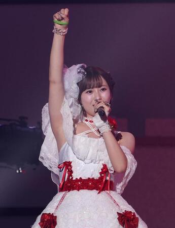 　会場を沸かせるモーニング娘。’２５の生田衣梨奈（撮影・佐々木彰尚）