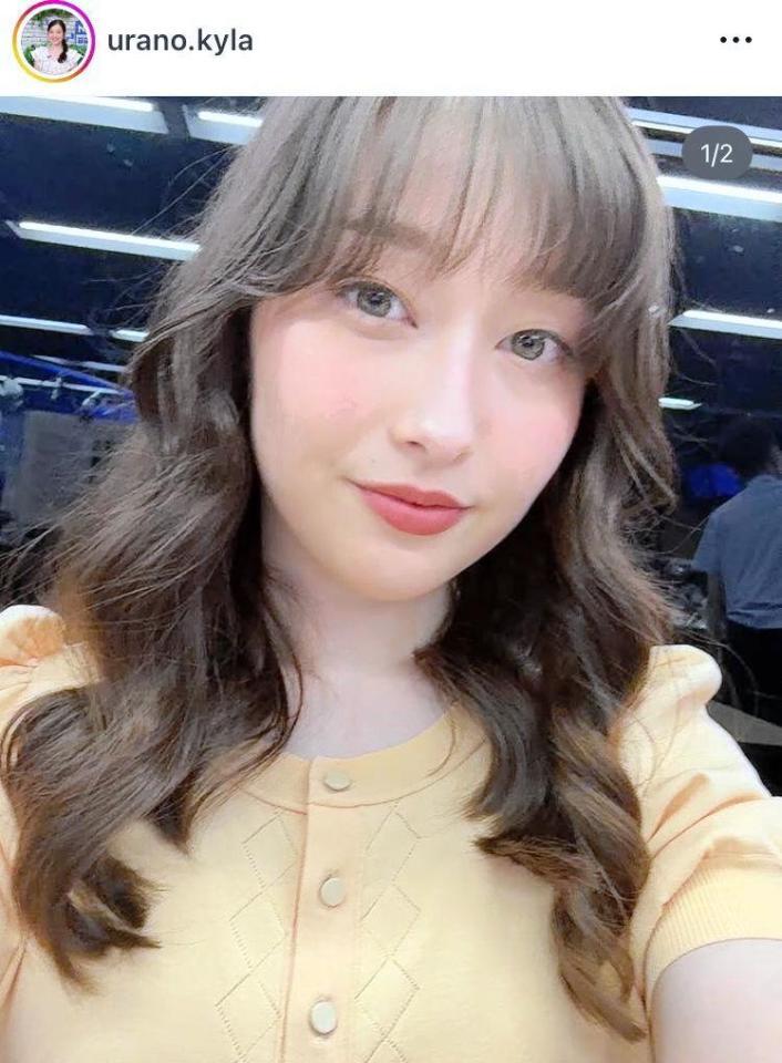 　衣装に着替えた浦野芽良アナ。インスタグラム＠ｕｒａｎｏ．ｋｙｌａより