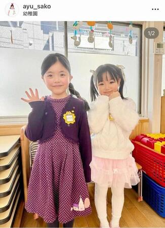 右が次女の大迫鈴。大迫あゆみのインスタグラム＠ａｙｕ＿ｓａｋｏより 