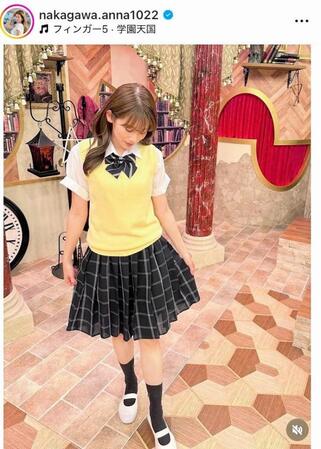 　「呼び出し先生タナカ」出演を報告。中川安奈アナのインスタグラム＠ｎａｋａｇａｗａ．ａｎｎａ１０２２より