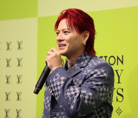 　ルイ・ヴィトン「ビジョナリ・ジャーニー」展レセプションに登場したアンバサダーの平野紫燿（撮影・立川洋一郎）