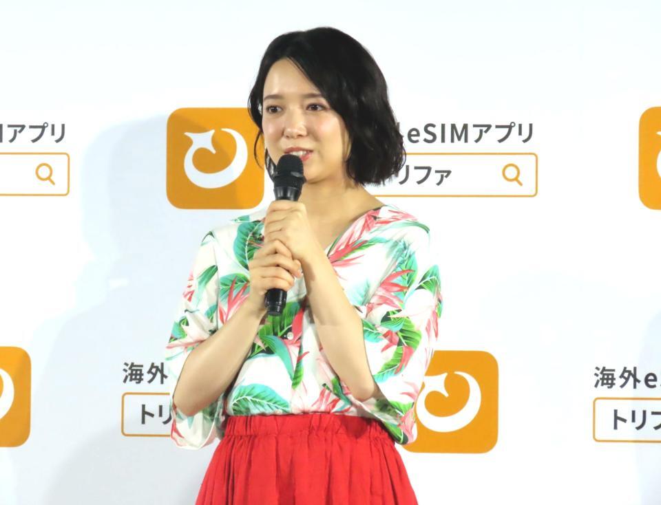 　新ＴＶＣＭ発表会に出席した上白石萌音