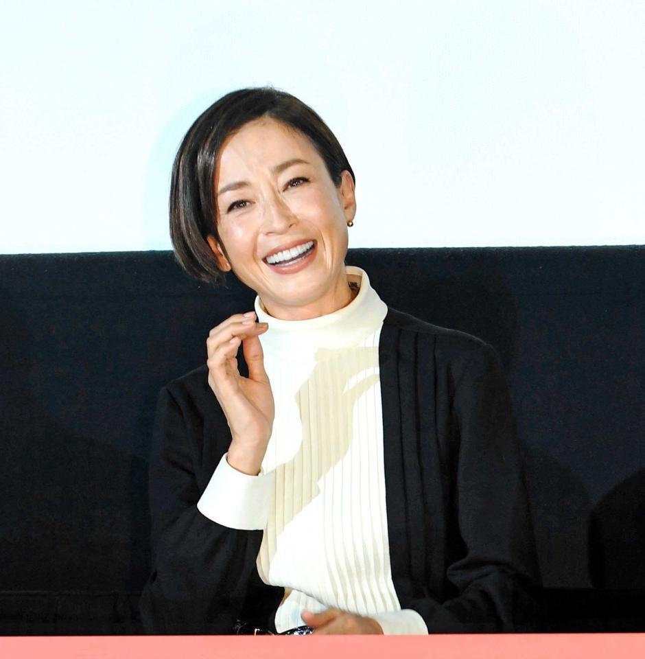 　２０１９年９月、映画「人間失格」舞台あいさつで。宮沢りえ
