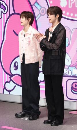 　イベントに登場したＪＯ１・川西拓実（左）と河野純喜（撮影・佐々木彰尚）