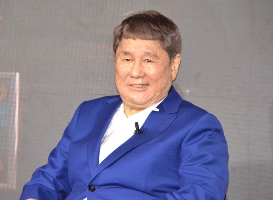 　「ＳＣＯグループ　新ＣＭ発表会」に登場した北野武氏