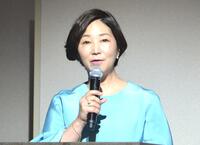 　「ＳＣＯグループ　新ＣＭ発表会」のＭＣを務めた中井美穂アナウンサー