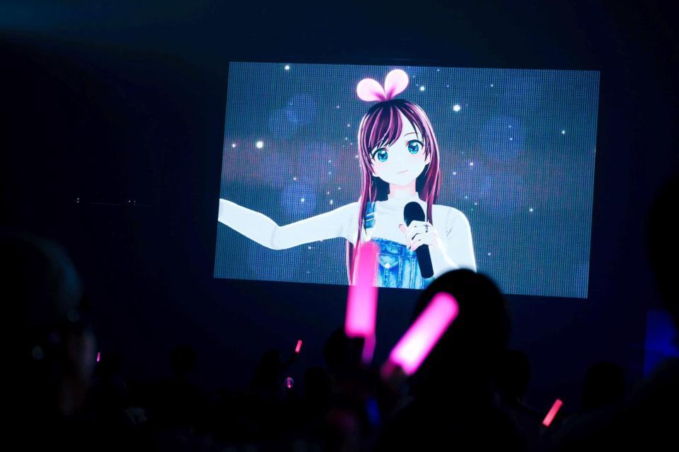 　復帰後、国内初ステージとなったキズナアイ（写真＝ヨシモリユウナ、金谷龍之介）