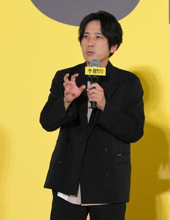 　映画「８番出口」８８ｍ無限ループカーペットアライバルで撮影を振り返る二宮和也（撮影・伊藤笙子）