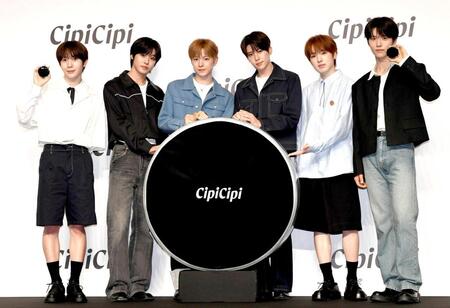 　ブランドアンバサダーに就任したＮＣＴ　ＷＩＳＨの（左から）リョウ、リク、ユウシ、シオン、サクヤ、ジェヒ