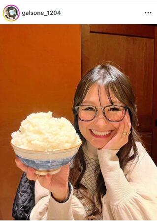 さすがの大盛ご飯ｗギャル曽根のインスタグラム＠ｇａｌｓｏｎｅ＿１２０４より