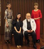 　「リア王２０２５」記者会見に出席した（上段左から）大沢逸美、一色采子、（下段左から）敷村珠夕、横内正