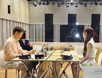 　ラジオで共演した（左から）森田健作、酒井法子、山広美保子 