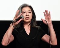 　監督作品について語る石田えり（撮影・佐藤厚）