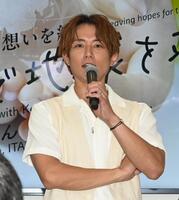 　イベントを満喫する杉浦太陽（撮影・高部洋祐）