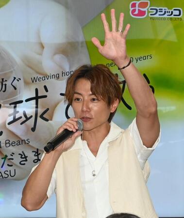 　イベントを満喫する杉浦太陽（撮影・高部洋祐）