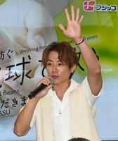 　イベントを満喫する杉浦太陽（撮影・高部洋祐）