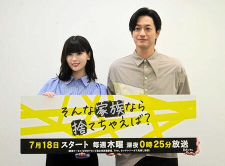 　取材会に出席した岩本蓮加（左）と竹財輝之助＝２４年