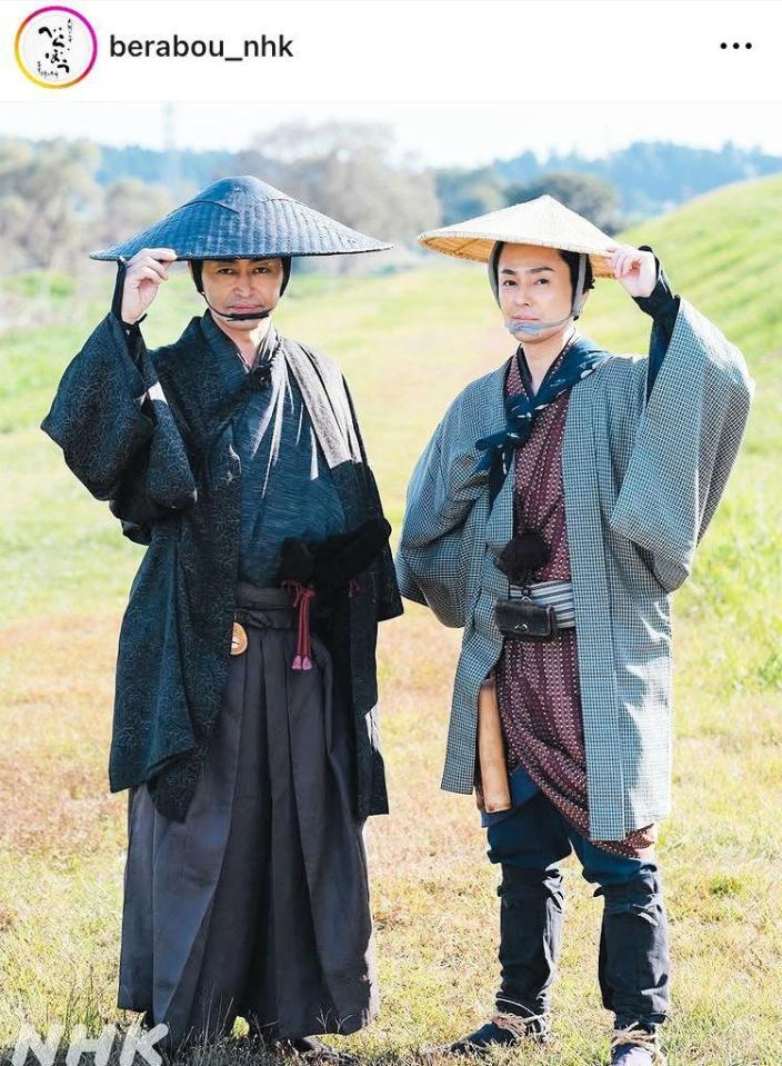 「べらぼう」公式インスタグラム＠ｂｅｒａｂｏｕ＿ｎｈｋ（４月１６日付）より。左が木村了 