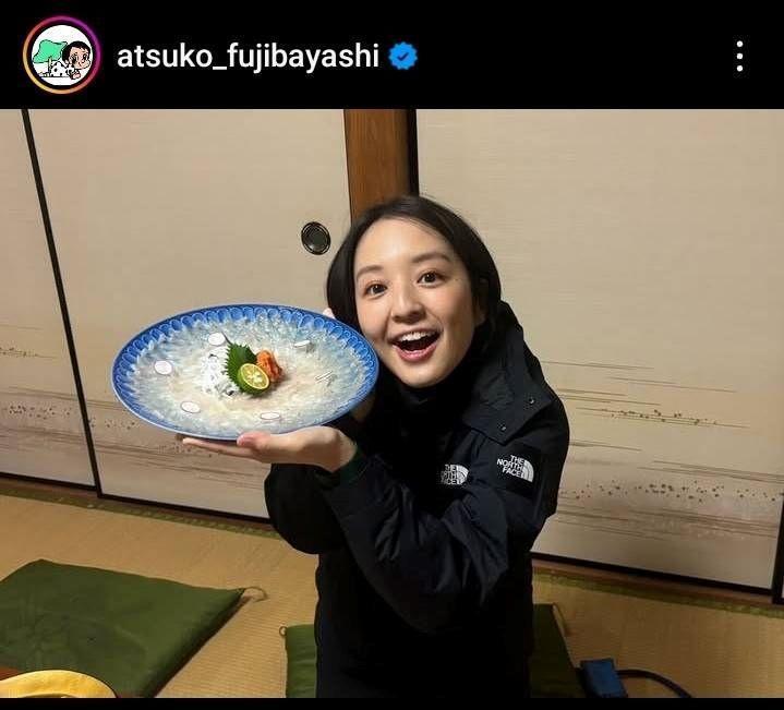 藤林温子アナウンサーインスタグラム（＠ａｔｓｕｋｏ＿ｆｕｊｉｂａｙａｓｈｉ）より。