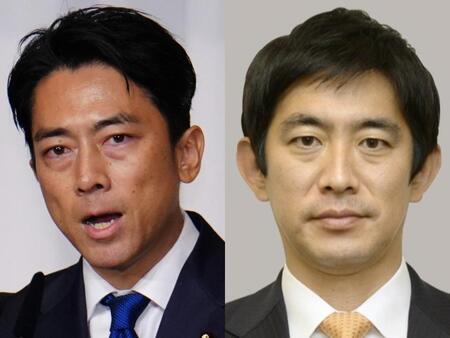 小泉進次郎氏（左）と小林鷹之氏