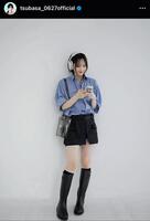 ヴィンテージ スカート yk2 フェアリーグランジ 小松菜奈 本田翼 本田翼、太ももチラリ黒のミニワンピ×ロングブーツの「今日の