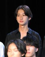 ２０２３年８月、ジュノン・スーパーボーイ・コンテストＢＥＳＴ３０お披露目会見で。富川立夢　